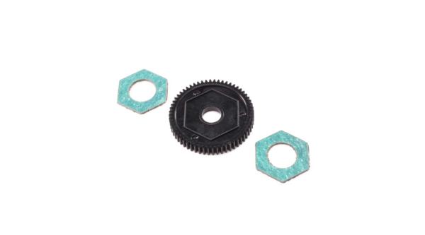 Losi Spur Gear w/ Slipper Pads, 60T, 0.5M: Mini-T 2.0 - LOS212016