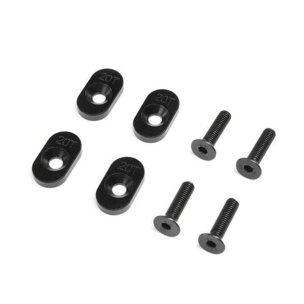 Losi Engine Mount Insert & Screws 20T, Black(4): DBXL 2.0 - LOS232138