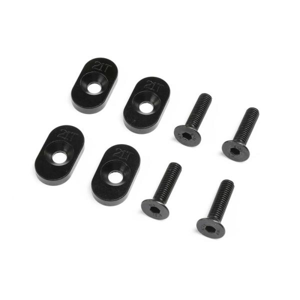 Losi Engine Mount Insert & Screws 21T, Black(4): DBXL 2.0 - LOS232139