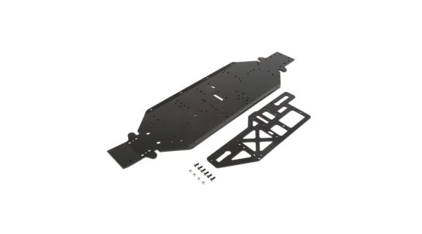 Losi Chassis m. Halteplatte, 4mm, schwarz: DBXL-E - LOS251050