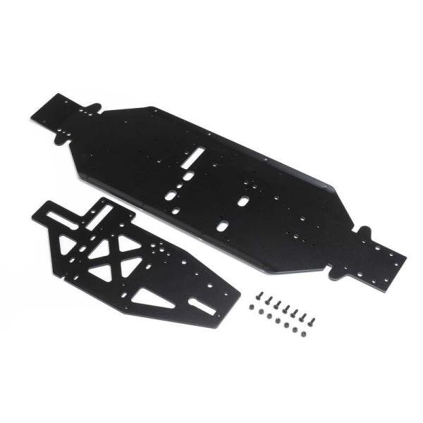 Losi Chassis w/Brace Plate, 4mm, Black: DBXL 2.0 - LOS251113