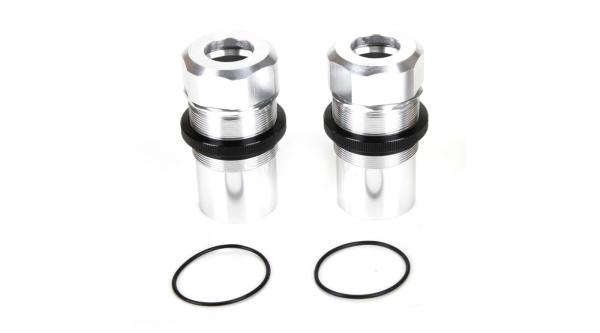 Losi Fr/Rr Shock Body, Cap, AL, Slvr(2): MTXL - LOS253019
