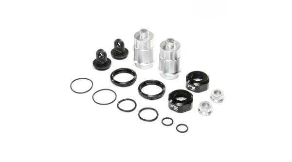 Losi Shock Body Set, Silver, FOX Caps (2): DBXL-E 2.0 - LOS253026