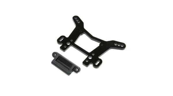 Losi Shock Tower, Rear, Black, AL: DBXL-E 2.0 - LOS254064