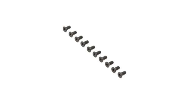Losi Flat Head Screws, Stl, BO, M4 x 10mm (10) - LOS255016