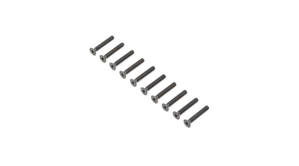 Losi Flat Head Screws, Stl, BO, M4 x 25mm (10) - LOS255018