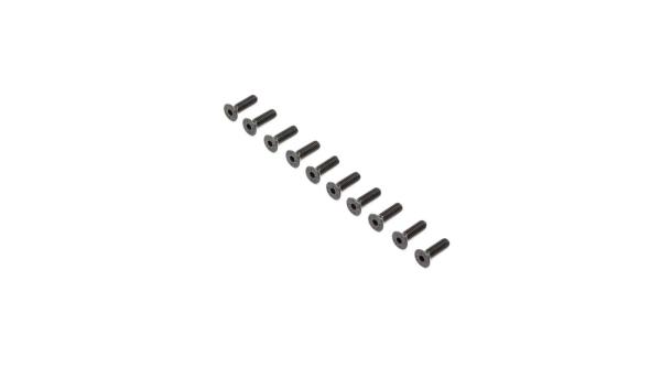 Losi Flat Head Screws, Stl, BO, M4 x 14mm (10) - LOS255019