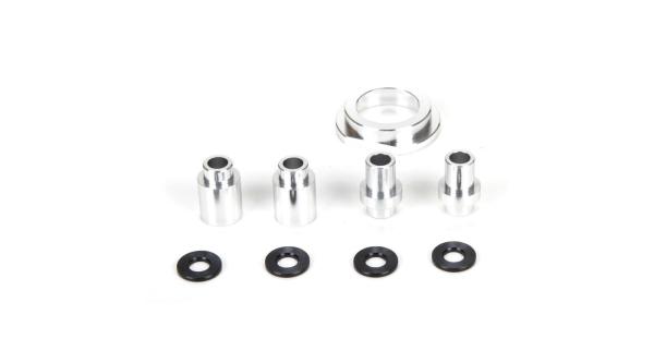 Losi Engine Mount Spacer & Clutch Mount, AL, Slvr: MTXL - LOS256008