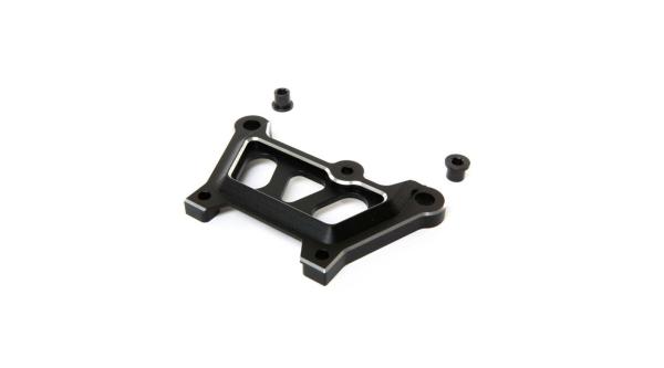 Losi Front Top Plate, Black, Aluminum: DBXL-E - LOS351008