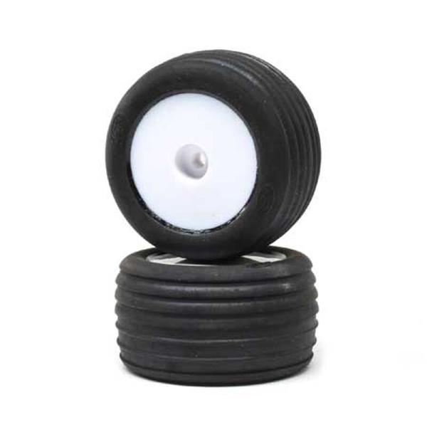Losi Directional Tires, FR, Mntd, Wht (2): Mini-T 2.0 - LOS41014