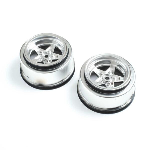 Losi Rear Wheel, Satin Chrome (2): 22S Drag - LOS43048
