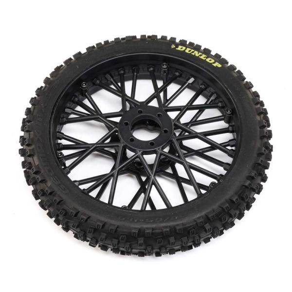 Losi Dunlop MX53 Front Tire Mounted Black: Promoto-MX - LOS46004