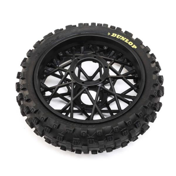 Losi Dunlop MX53 Rear Tire Mounted Black: Promoto-MX - LOS46005