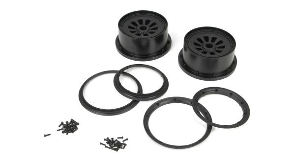 LOSI Felge und Beadlock Set Schwarz (2) 5T - LOSB7034