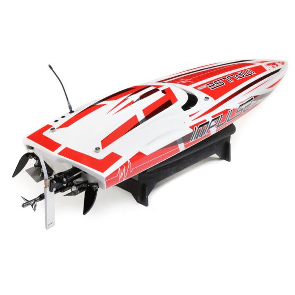 Proboat Impulse 32, V-Rumpf RC-Rennboot mit Brushless Motor, White/Red: RTR - PRB08037T2
