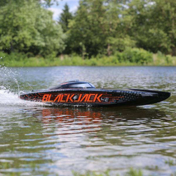 ProBoat Blackjack 42 8S Brushless Catamaran RTR: Black/Orange - PRB08043T1