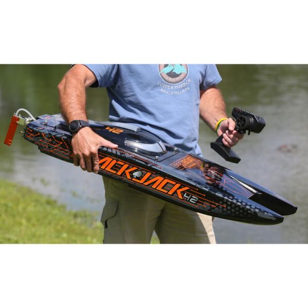 ProBoat Blackjack 42 8S Brushless Catamaran RTR: Black/Orange - PRB08043T1