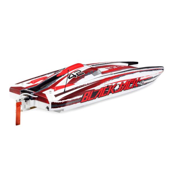 Proboat Blackjack 42-inch Brushless 8S Catamaran RC-Rennboot WHT/RED RTR - PRB08043T2
