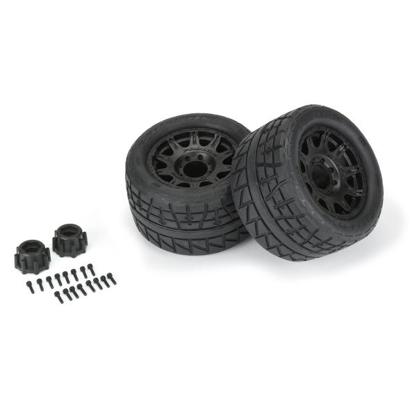 Proline 1/8 Menace HP F/R 3.8" MT MTD 17mm Blk Raid (2) - PRO1020610