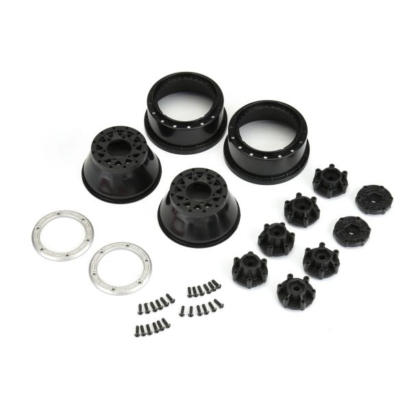 Proline 1/10 Raid Bead-Loc F/R 2.2"/3.0" SC (2) Silvr/Blk - PRO281103