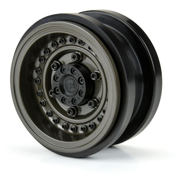 Proline 1/6 Black Rhino Armory Alum 2.9 Dual Offset SCX6 Wheels (2) Gunmetal - PRO282600