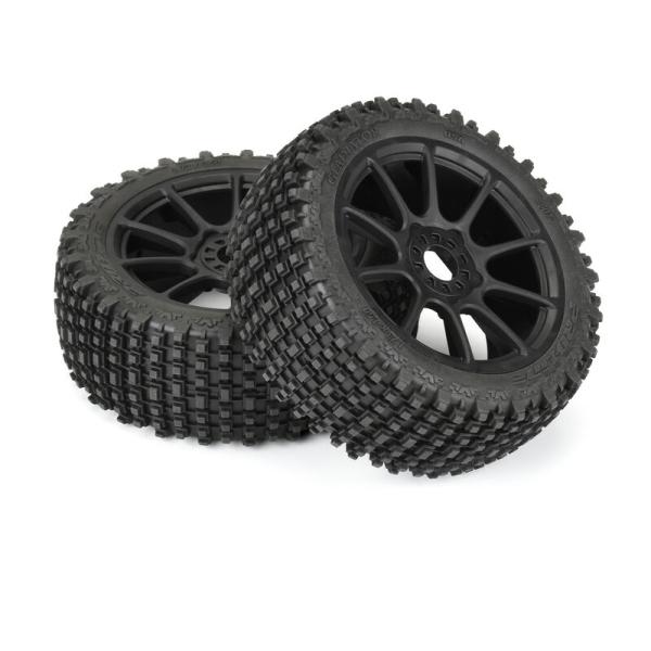Proline 1/8 Gladiator M2 Fr/Rr BgyTire MTD Blk Mach 10 (2) - PRO907421
