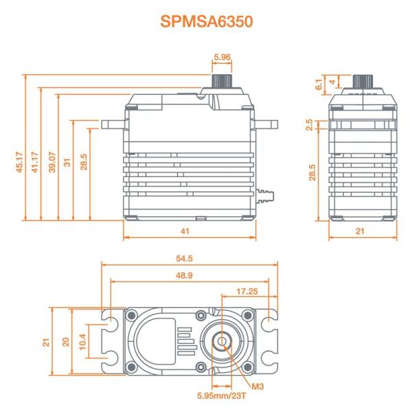 Spektrum A6350 Ultra Torque / High Speed Brushless HV Servo - SPMSA6350