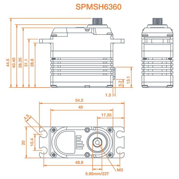 Spektrum H6360 Standard Digital HV Brushless Mid Torque Ultra Speed Heli Tail Servo - SPMSH6360