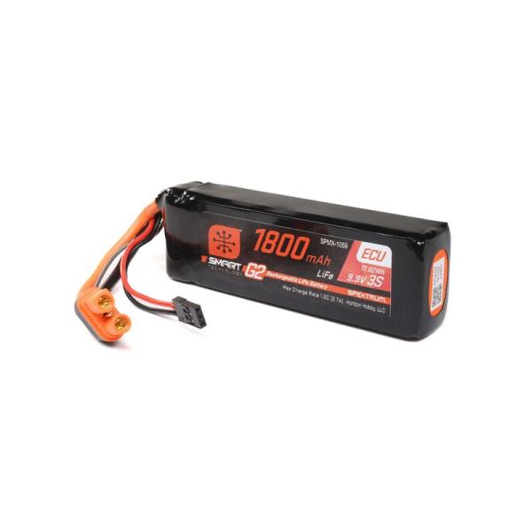 Spektrum 11.1V 1800mAh 3S 10C Smart G2 ECU LiFe Battery: IC3 - SPMX-1059