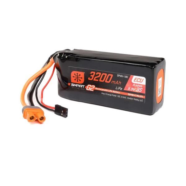 Spektrum 9.9V 3200mAh 3S 10C Smart G2 ECU LiFe Battery: IC3 - SPMX-1060
