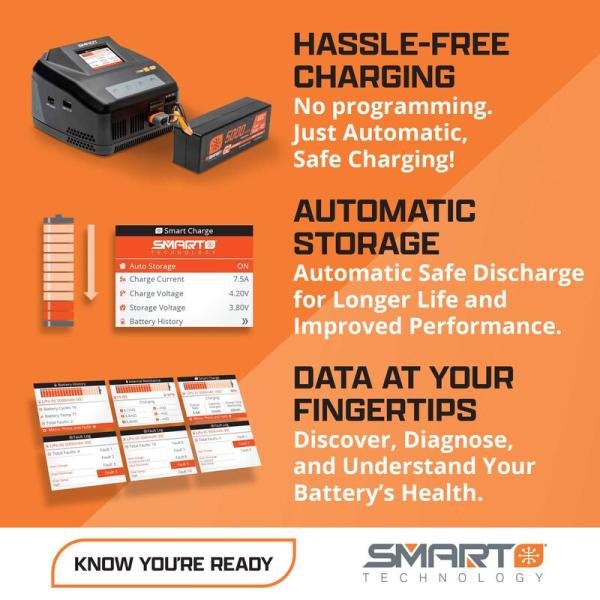 Spektrum 11.1V 1300mAh 3S 30C Smart G2 LiPo Battery: IC2 - SPMX-1089