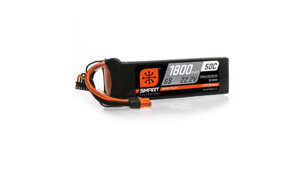 Spektrum 1800mAh 6S 22.2V 50C Smart LiPo Battery - SPMX18006S50