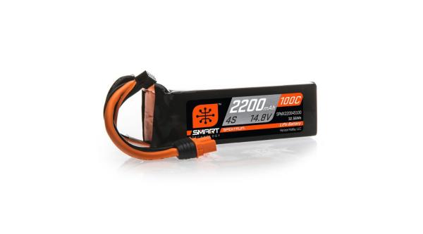Spektrum 2200mAh 4S 14.8V 100C Smart LiPo Battery - SPMX22004S100