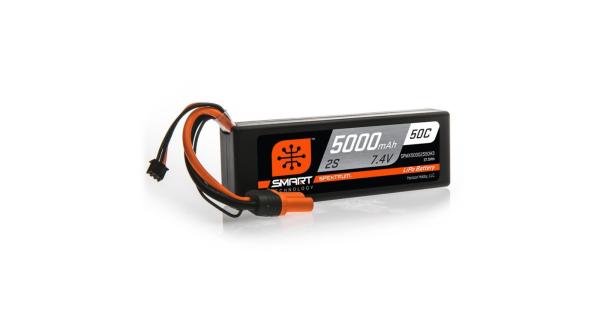 Spektrum 5000mAh 2S 7.4V 50C Smart LiPo Hardcase - SPMX50002S50H3