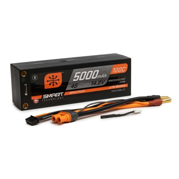 Spektrum 5000mAh 4S 14.8V 100C Smart LiPo Short - SPMX50004S100HT