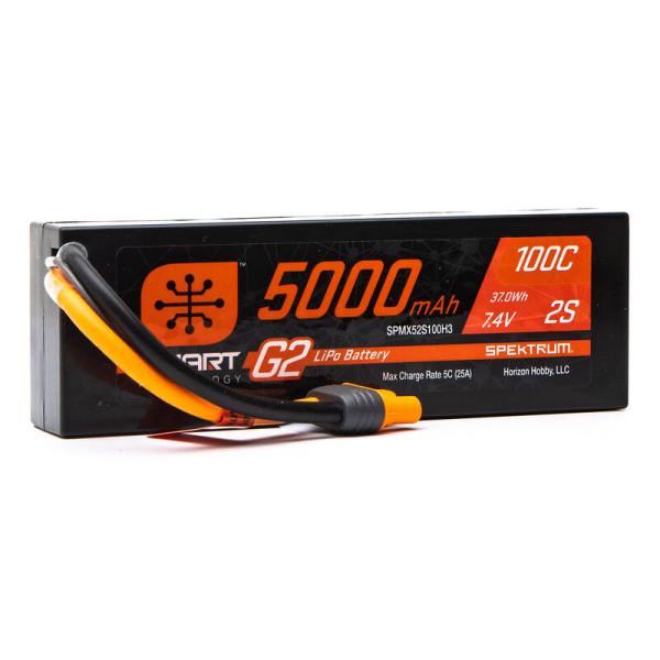 Spektrum 5000mAh 2S 7.4V Smart G2 LiPo 100C - SPMX52S100H3