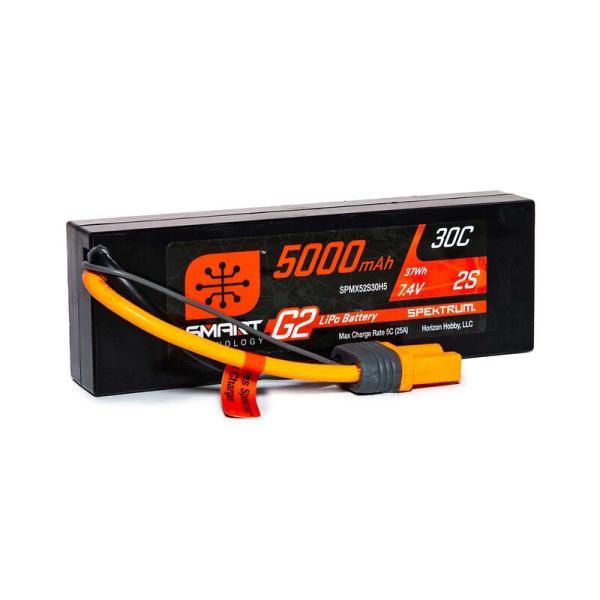 Spektrum Smart Lipo Akku 5000mAh 2S 7.4V Smart G2 LiPo 30C Hard Case - SPMX52S30H5