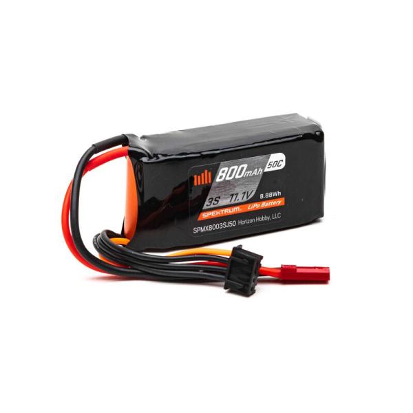 Spektrum 800mAh 3S 11.1V 50C LiPo, 18AWG JST - SPMX8003SJ50