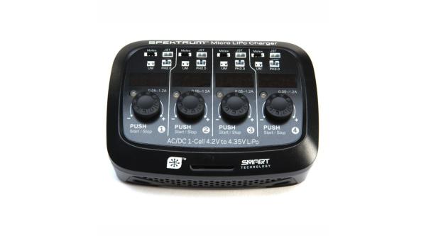 Spektrum Smart Micro 4 port AC/DC 1S LiPo Charger - SPMXC1040I