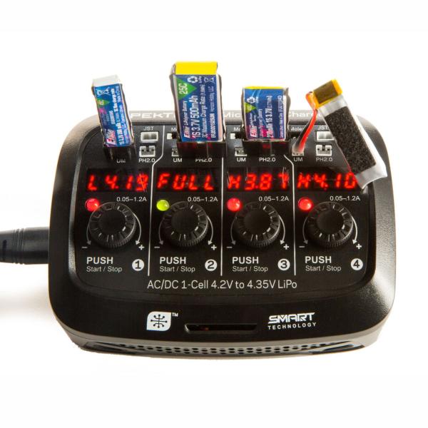 Spektrum Smart Micro 4 port AC/DC 1S LiPo Charger - SPMXC1040I