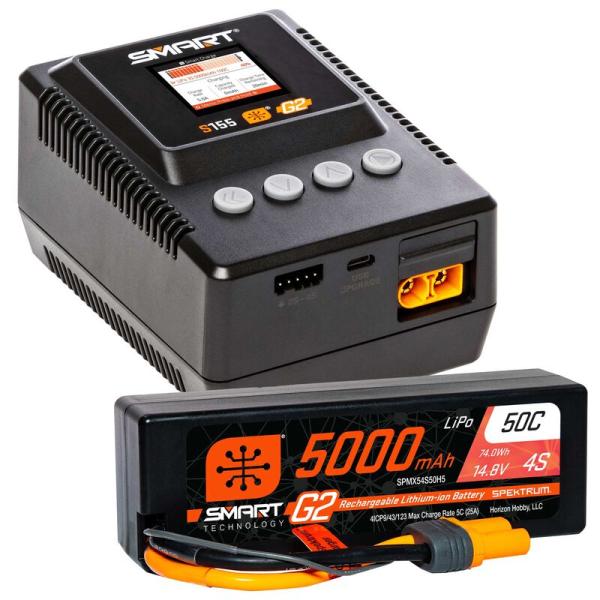 Spektrum Smart Powerstage 5000mAh 4S LiPo- S155 Charger EU - SPMXPSS400I