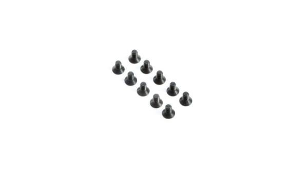 TLR Flat Head Screws, M4x8mm (10) - TLR245010