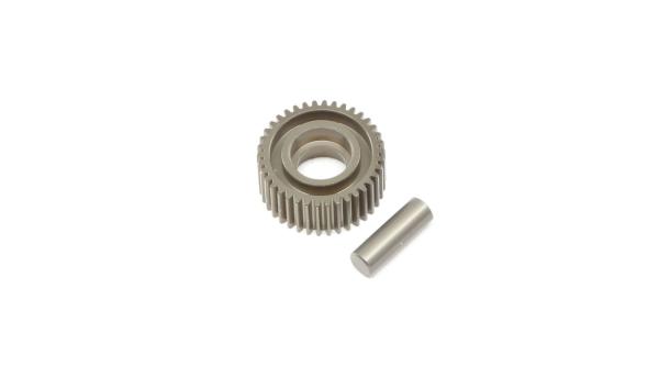 TLR Aluminum Idler Gear & Shaft, Laydown: 22 4.0 - TLR332070