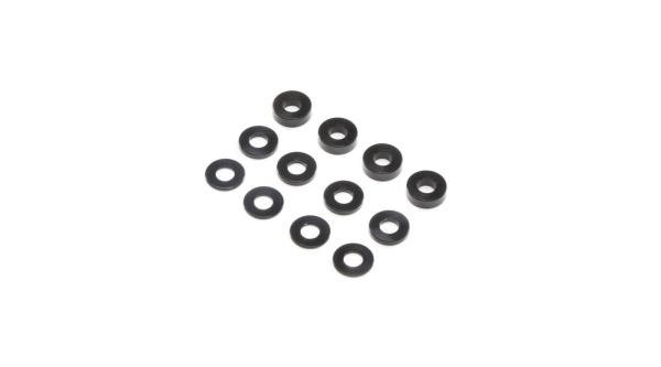 TLR M3 Caster Block Alum Washer Set, Black (4ea) - TLR336007